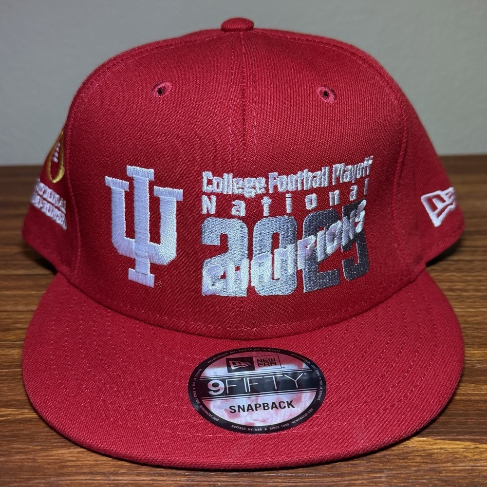 New Era Indiana Hoosers National Champions Red Snapback Hat NCAA 9Fifty Cap NEW